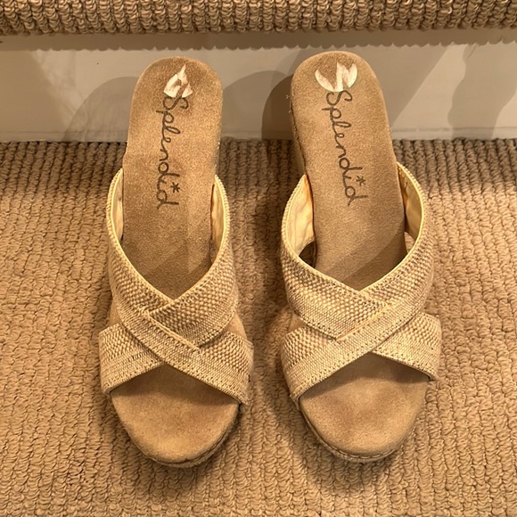 Splendid creme sandals. Size 8. Gently worn. - Picture 1 of 7